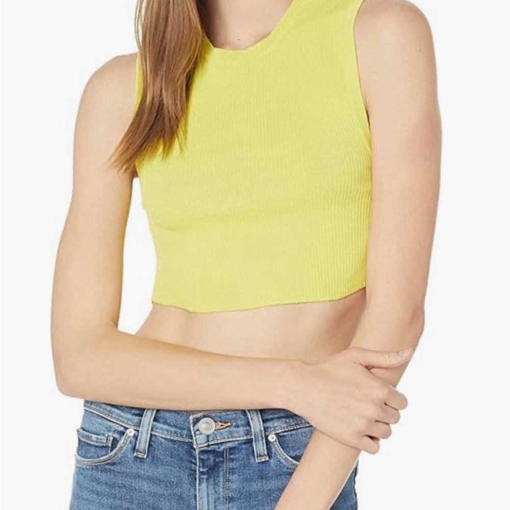 Free People Movement Stretch Gym Muscle Tank Neon Yellow  XS/S NWOT